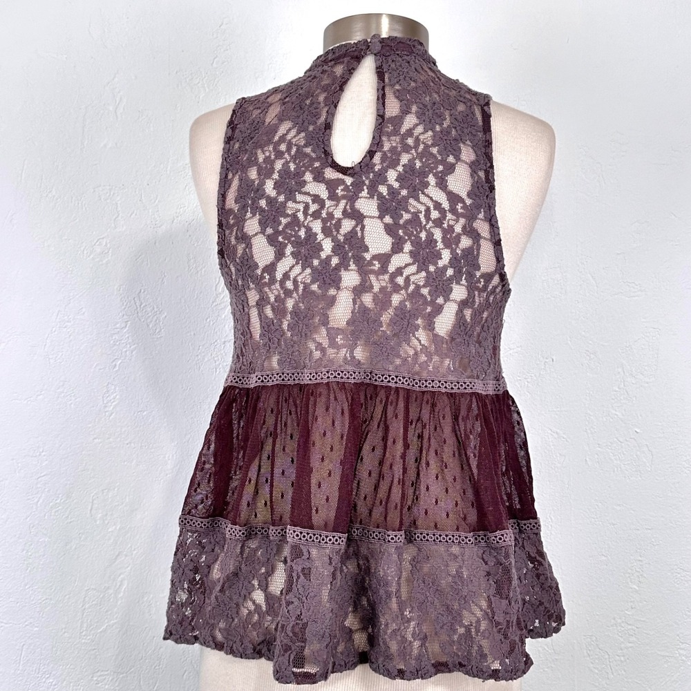 Free People Lady Bird Swing Lace Tank Top Medium Fairy Romantic Whimsigoth Boho - Picture 4 of 6